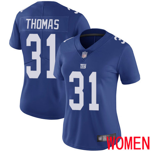 Women New York Giants 31 Michael Thomas Royal Blue Team Color Vapor Untouchable Limited Player Football NFL Jersey